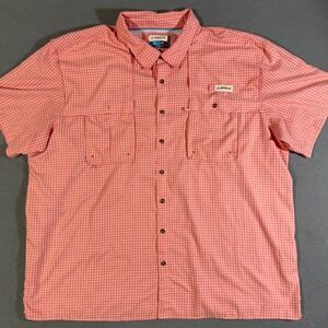 Magellan Outdoors Men's Size 4XL‎ Coral Plaid Short Sleeve Fishing Shirt